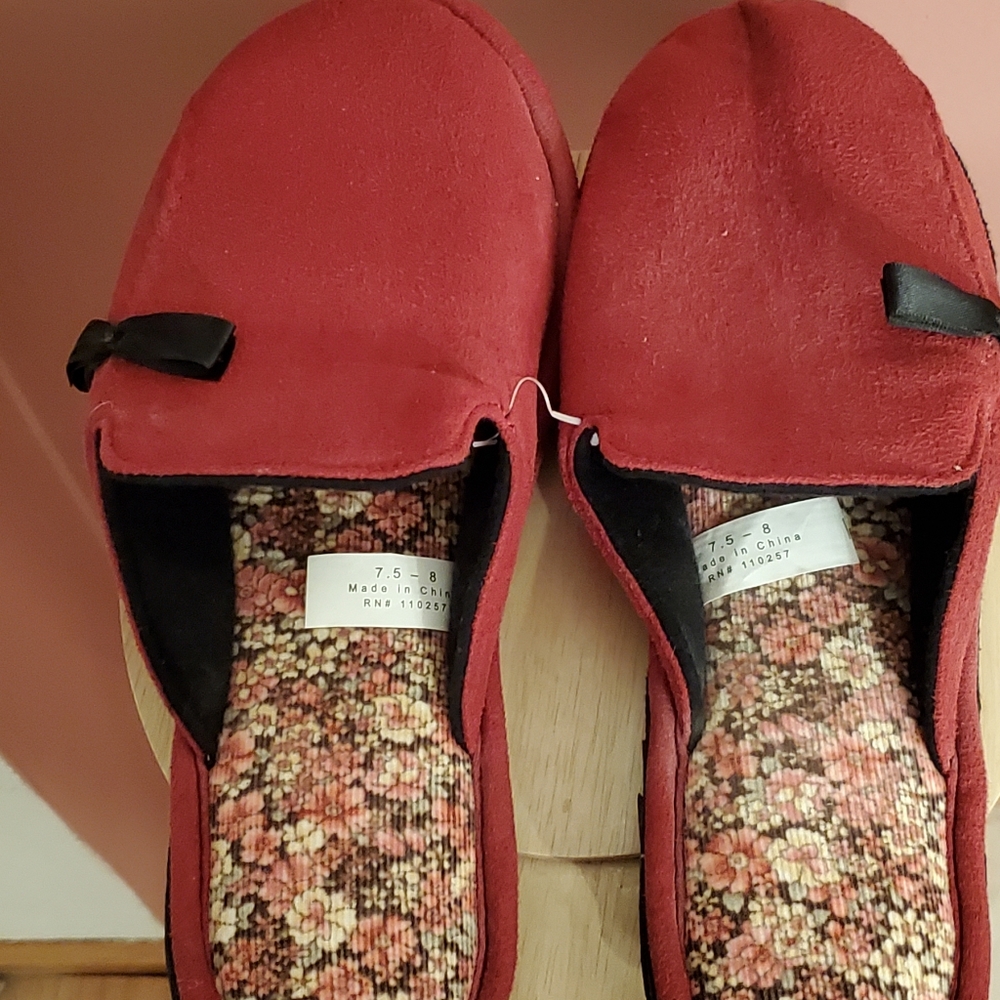 Red Slippers- Never Worn